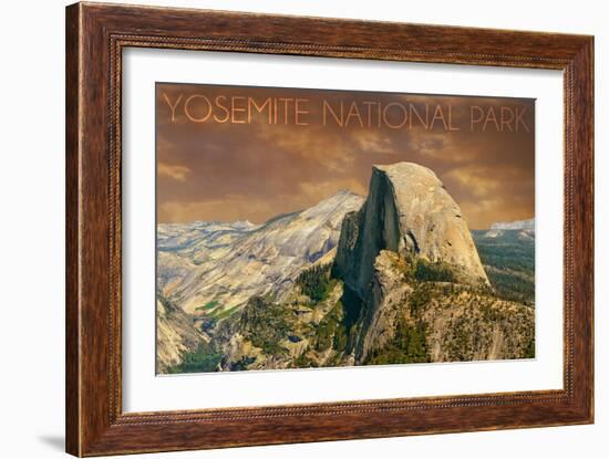 Yosemite National Park, California - Half Dome from Glacier Point-Lantern Press-Framed Art Print