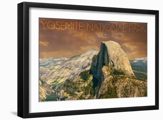 Yosemite National Park, California - Half Dome from Glacier Point-Lantern Press-Framed Art Print