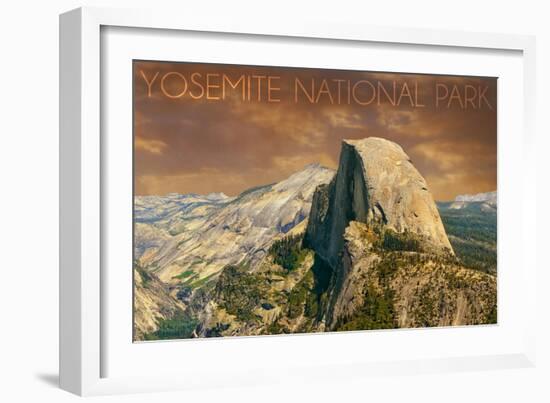 Yosemite National Park, California - Half Dome from Glacier Point-Lantern Press-Framed Art Print