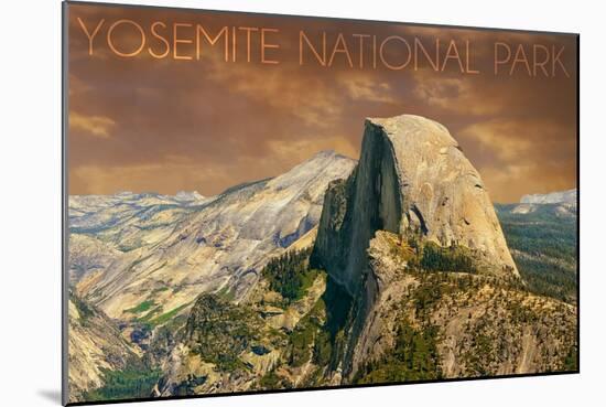 Yosemite National Park, California - Half Dome from Glacier Point-Lantern Press-Mounted Art Print