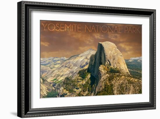 Yosemite National Park, California - Half Dome from Glacier Point-Lantern Press-Framed Art Print