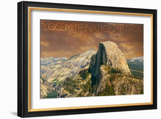 Yosemite National Park, California - Half Dome from Glacier Point-Lantern Press-Framed Art Print