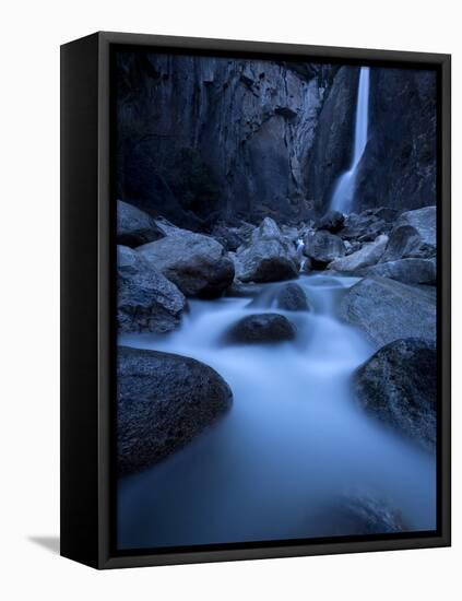 Yosemite National Park, California: Lower Yosemite Falls under Moonlight.-Ian Shive-Framed Premier Image Canvas