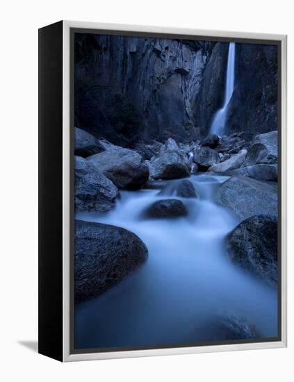 Yosemite National Park, California: Lower Yosemite Falls under Moonlight.-Ian Shive-Framed Premier Image Canvas