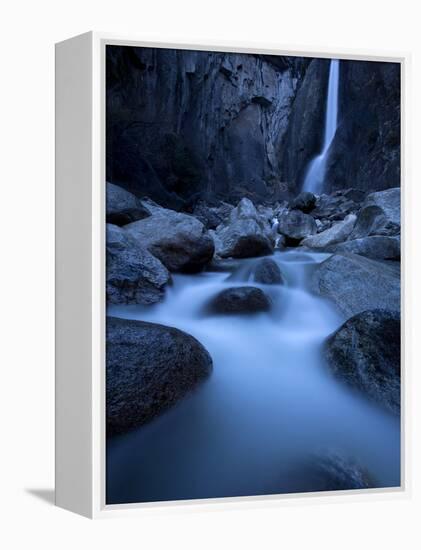 Yosemite National Park, California: Lower Yosemite Falls under Moonlight.-Ian Shive-Framed Premier Image Canvas