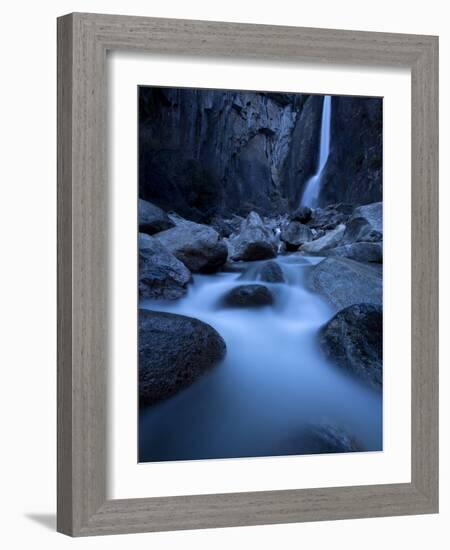 Yosemite National Park, California: Lower Yosemite Falls under Moonlight.-Ian Shive-Framed Photographic Print