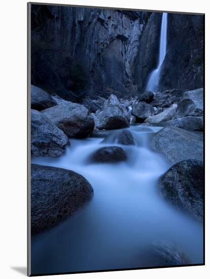 Yosemite National Park, California: Lower Yosemite Falls under Moonlight.-Ian Shive-Mounted Photographic Print