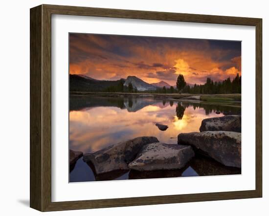 Yosemite National Park, California: Sunset Light on Tuolumne River and Meadows-Ian Shive-Framed Photographic Print