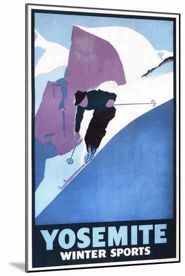 Yosemite National Park, California - Winter Sports Skiing Promotional Poster-Lantern Press-Mounted Art Print