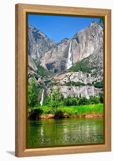 Yosemite National Park, California - Yosemite Falls-Lantern Press-Framed Stretched Canvas