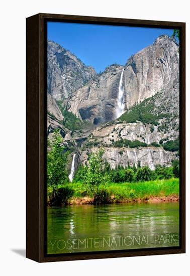 Yosemite National Park, California - Yosemite Falls-Lantern Press-Framed Stretched Canvas