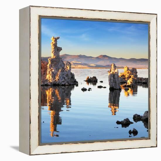 Yosemite National Park, Usa. Outliers - Bizarre Calcareous Tufa Formation Reflected in the Mirrored-kavram-Framed Stretched Canvas
