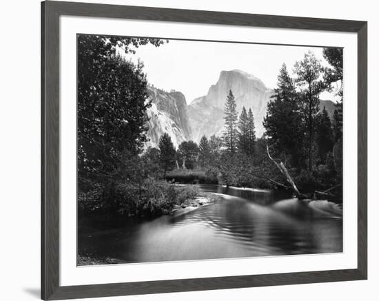 Yosemite National Park, Valley Floor and Half Dome Photograph - Yosemite, CA-Lantern Press-Framed Art Print