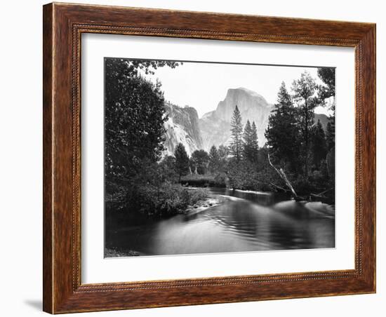 Yosemite National Park, Valley Floor and Half Dome Photograph - Yosemite, CA-Lantern Press-Framed Art Print