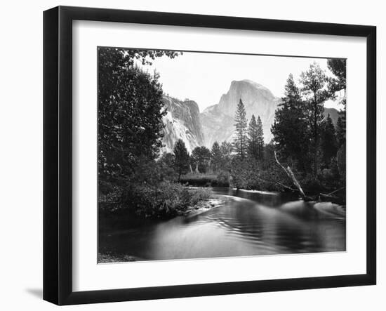 Yosemite National Park, Valley Floor and Half Dome Photograph - Yosemite, CA-Lantern Press-Framed Art Print