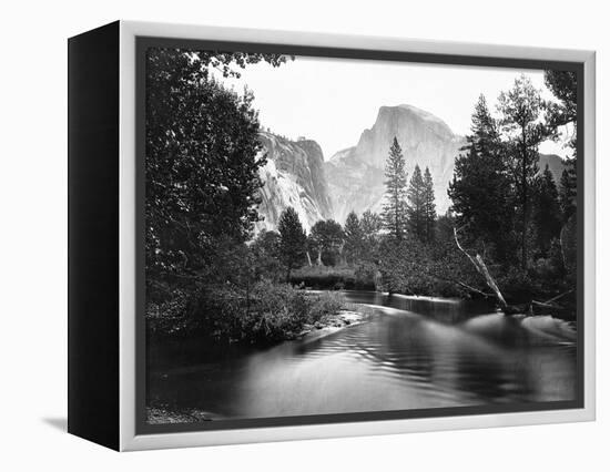 Yosemite National Park, Valley Floor and Half Dome Photograph - Yosemite, CA-Lantern Press-Framed Stretched Canvas