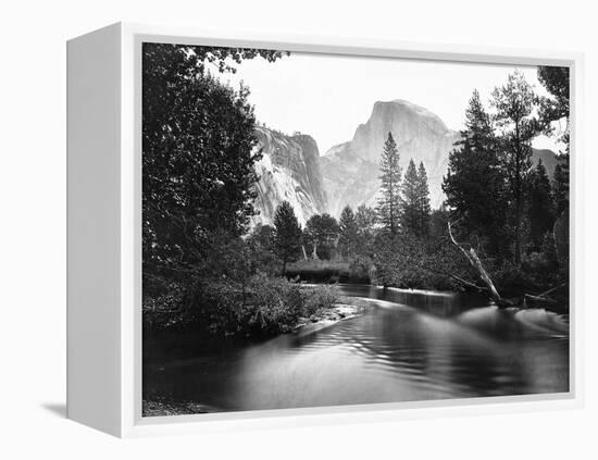 Yosemite National Park, Valley Floor and Half Dome Photograph - Yosemite, CA-Lantern Press-Framed Stretched Canvas