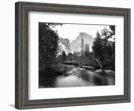 Yosemite National Park, Valley Floor and Half Dome Photograph - Yosemite, CA-Lantern Press-Framed Art Print