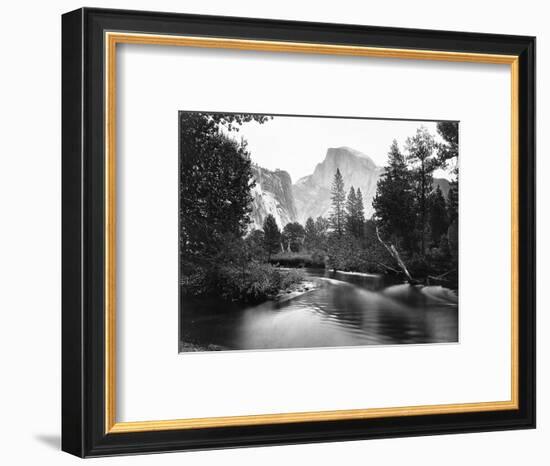 Yosemite National Park, Valley Floor and Half Dome Photograph - Yosemite, CA-Lantern Press-Framed Art Print