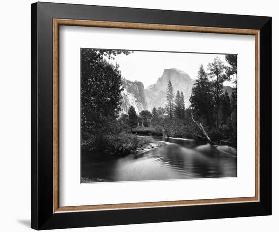 Yosemite National Park, Valley Floor and Half Dome Photograph - Yosemite, CA-Lantern Press-Framed Art Print