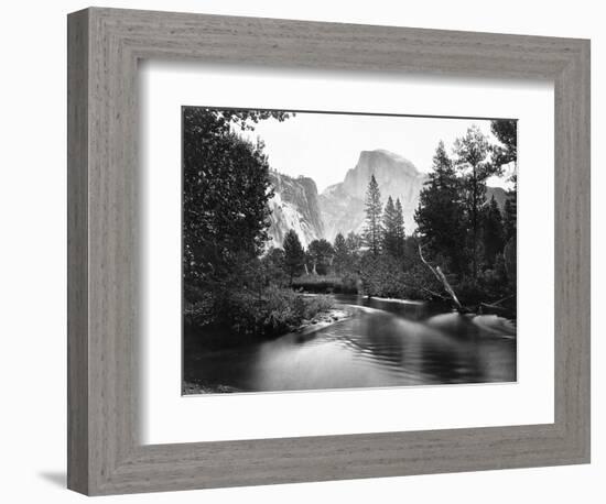 Yosemite National Park, Valley Floor and Half Dome Photograph - Yosemite, CA-Lantern Press-Framed Premium Giclee Print