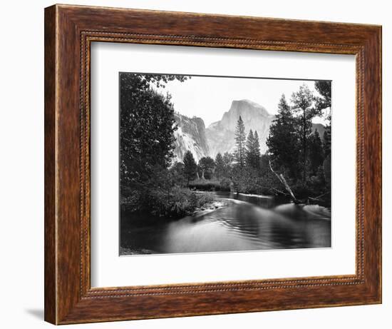 Yosemite National Park, Valley Floor and Half Dome Photograph - Yosemite, CA-Lantern Press-Framed Premium Giclee Print