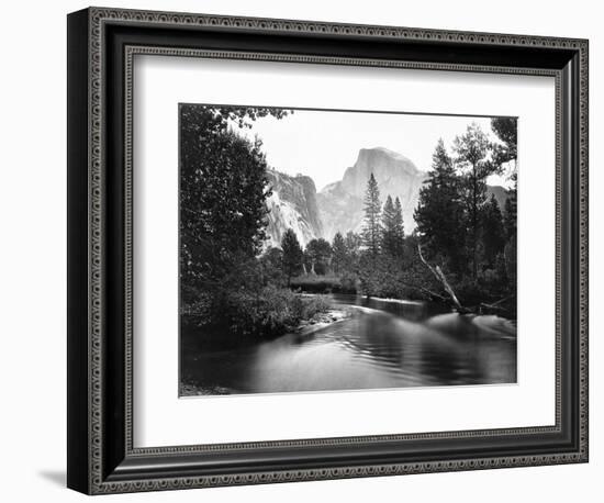 Yosemite National Park, Valley Floor and Half Dome Photograph - Yosemite, CA-Lantern Press-Framed Premium Giclee Print