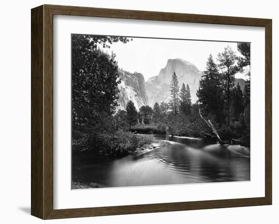 Yosemite National Park, Valley Floor and Half Dome Photograph - Yosemite, CA-Lantern Press-Framed Art Print