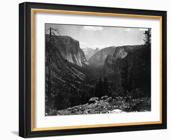 Yosemite National Park, Yosemite Valley Entrance Photograph - Yosemite, CA-Lantern Press-Framed Art Print