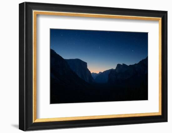 Yosemite Valley by Night under the Stars-beboy-Framed Photographic Print