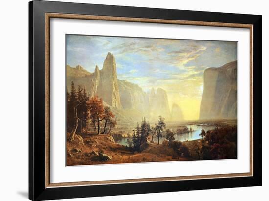 Yosemite Valley-Albert Bierstadt-Framed Premium Giclee Print