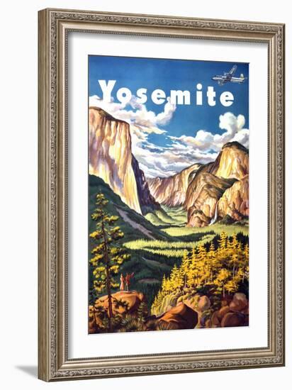 Yosemite Vintage Travel Poster-null-Framed Art Print