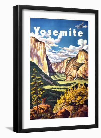 Yosemite Vintage Travel Poster-null-Framed Art Print