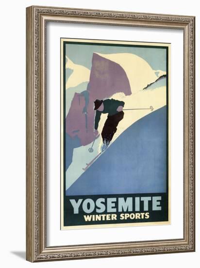 Yosemite Winter Sports-null-Framed Giclee Print