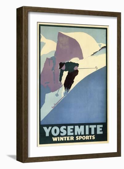 Yosemite Winter Sports-null-Framed Giclee Print