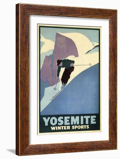 Yosemite Winter Sports-null-Framed Giclee Print