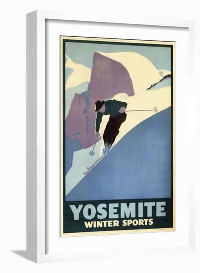 Yosemite Winter Sports-null-Framed Giclee Print