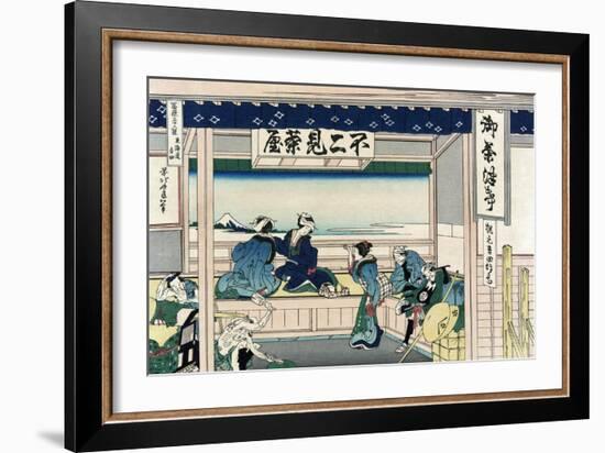 Yoshida at Tokaido-Katsushika Hokusai-Framed Art Print