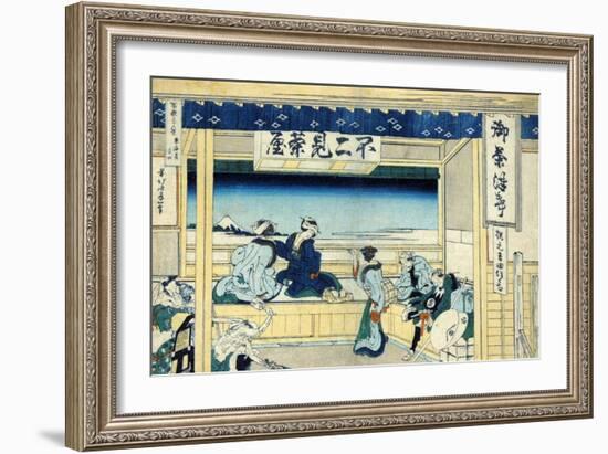 Yoshida on the Tokaido Highway, c.1830-Katsushika Hokusai-Framed Giclee Print