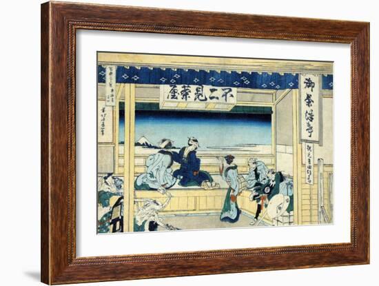 Yoshida on the Tokaido Highway, c.1830-Katsushika Hokusai-Framed Giclee Print