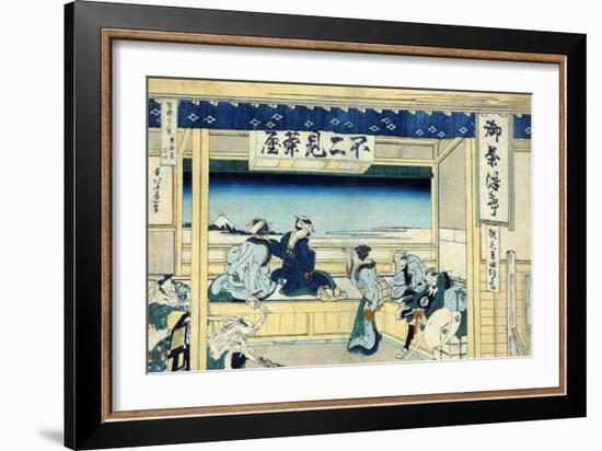 Yoshida on the Tokaido Highway, c.1830-Katsushika Hokusai-Framed Giclee Print