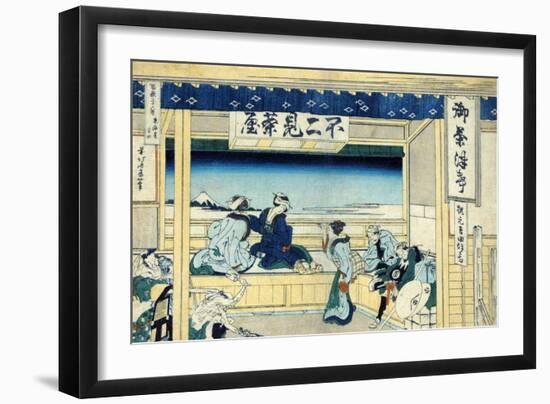 Yoshida on the Tokaido Highway, c.1830-Katsushika Hokusai-Framed Giclee Print