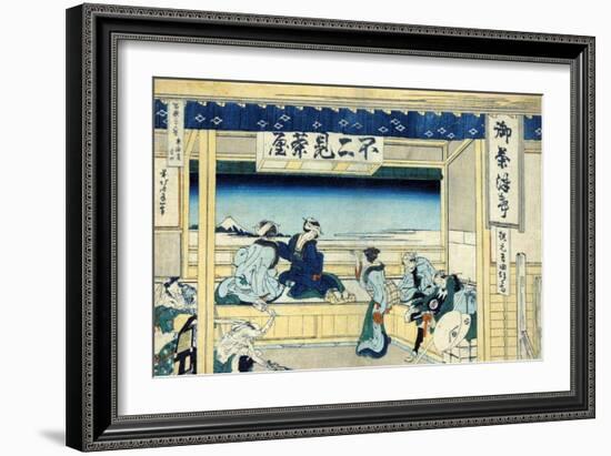 Yoshida on the Tokaido Highway, c.1830-Katsushika Hokusai-Framed Giclee Print