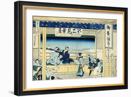 Yoshida on the Tokaido Highway, c.1830-Katsushika Hokusai-Framed Giclee Print