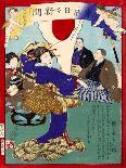 Ukiyo-E Newspaper: Kanpei Shoot an Actor in a Roll of Samurai Sadakuro with Rifle-Yoshiiku Ochiai-Giclee Print