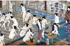 A Bath House Scene, Japan-Yoshiiku-Framed Giclee Print