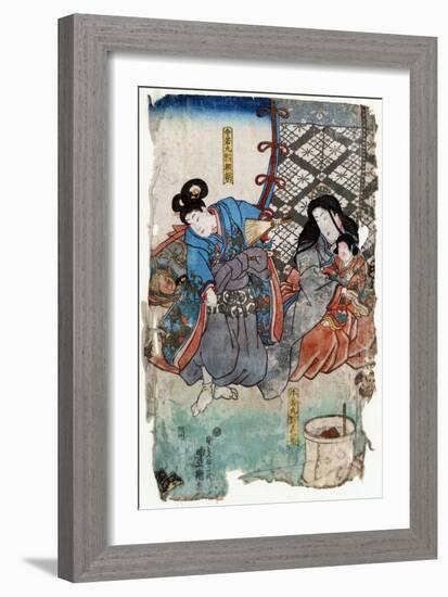 Yoshitsune and Yoritomo-Toyokuni Utagawa-Framed Giclee Print