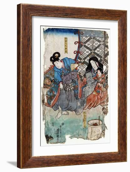 Yoshitsune and Yoritomo-Toyokuni Utagawa-Framed Giclee Print