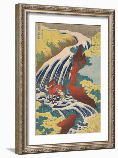 Yoshitsune Falls-Katsushika Hokusai-Framed Giclee Print