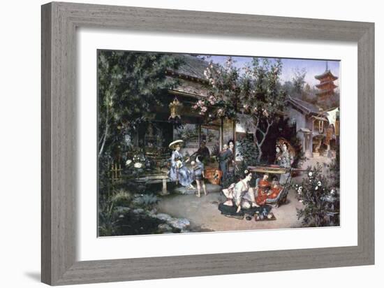 Yoshiwara, Japanese Leisure Area, 1887-Harry Humphrey Moore-Framed Giclee Print